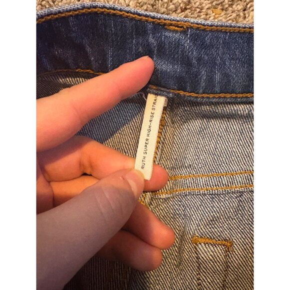 Rag & Bone Ruth Super High-Rise Straight-Leg Jeans in Derby Medium Blue Wash 27” - Picture 6 of 10